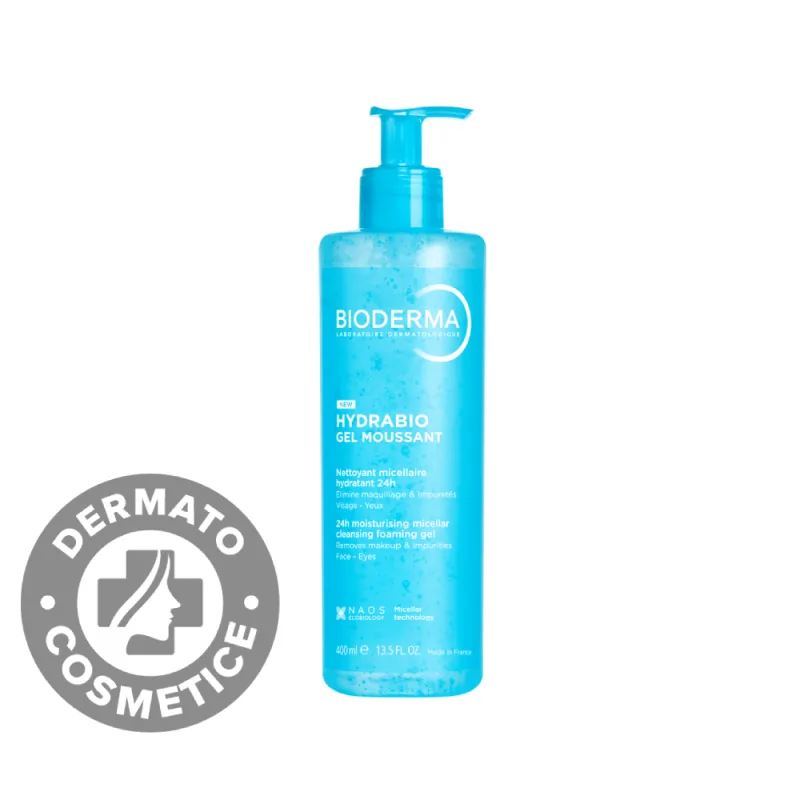 Gel spumant micelar de curatare intens hidratant Hydrabio, 400ml, Bioderma — preț și oferte