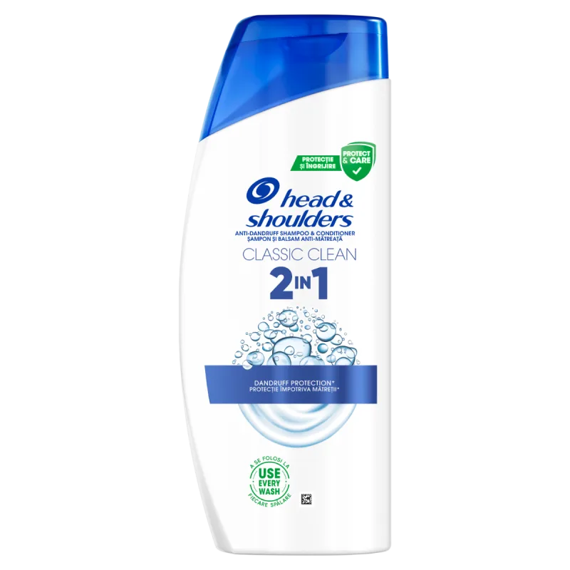 Sampon pentru par normal anti-matreata Classic Clean 2 in 1, 625ml, Head&Shoulders — preț și oferte