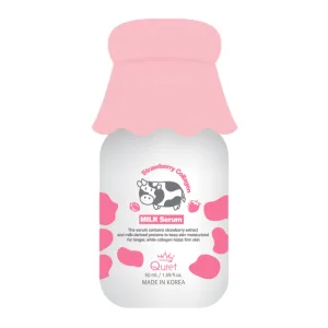 Ser facial cu lapte si colagen & capsuni, 50ml, Quret