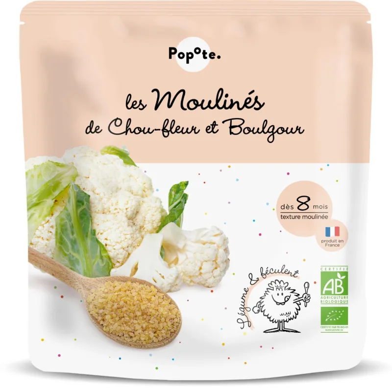 Mancare cu conopida si bulgur 8 luni+ Bio, 180g, Popote — preț și oferte