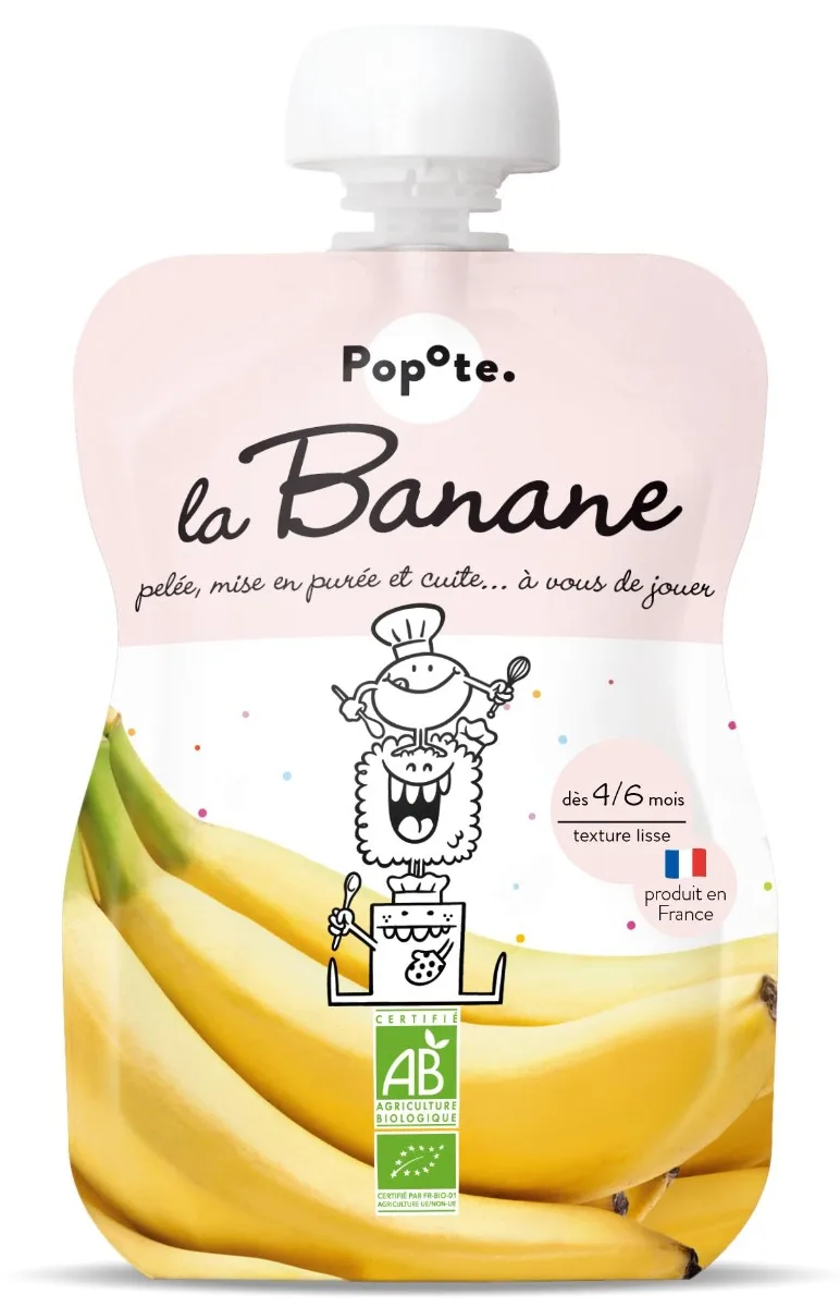 Piure cu banane 4-6 luni Bio, 120g, Popote — preț și oferte