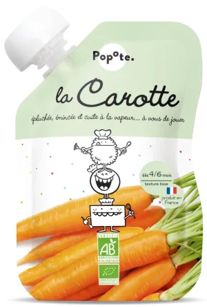 Piure cu morcovi 4-6 luni Bio, 120g, Popote