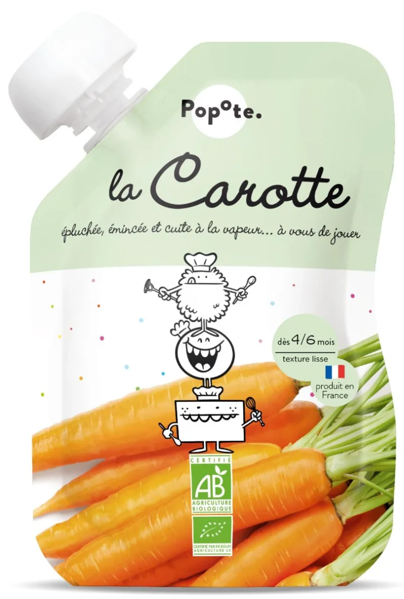Piure cu morcovi 4-6 luni Bio, 120g, Popote — preț și oferte