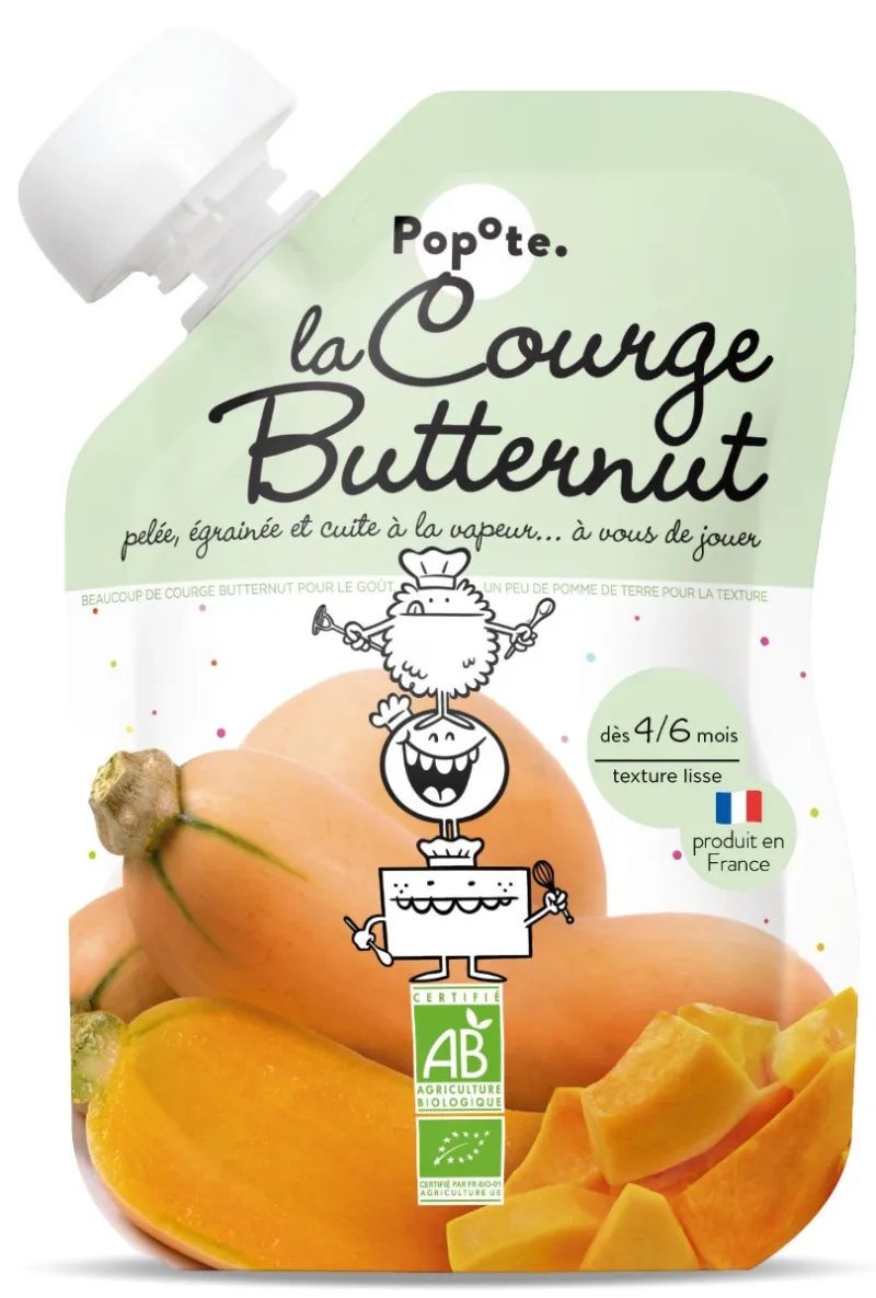 Piure cu dovleac 4-6 luni Bio, 120g, Popote — preț și oferte