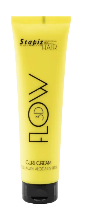 Crema pentru bucle cu ulei de avocado colagen si aloe Flow 3D, 150ml, Stapiz