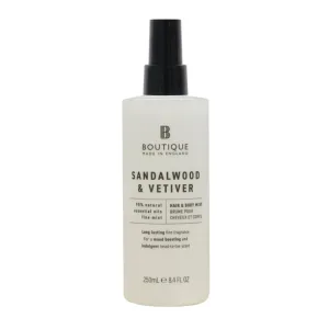 Spray pentru corp si par cu parfum de Lemn de Santal & Vetiver, 250ml, Boutique
