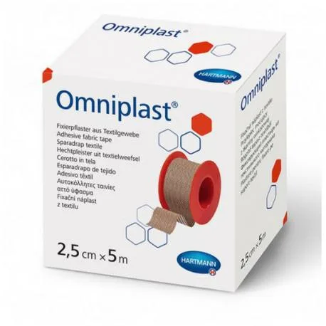 Plasture textil hipoalergen pe suport textil, 2.5cmx5m, o bucata, Omniplast HARTMANN — preț și oferte