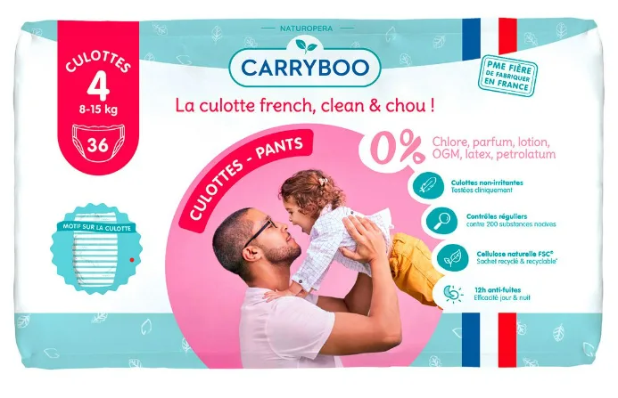 Scutece chilotel hipoalergenice 8-15kg marimea 4 BIO, 36 bucati, Carryboo — preț și oferte
