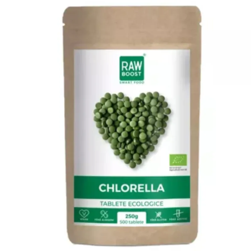 Chlorella ecologica 250g, 500 tablete, Rawboost — preț și oferte