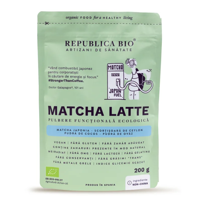 Matcha Latte pudra functionala ecologica, 200g, Republica Bio — preț și oferte