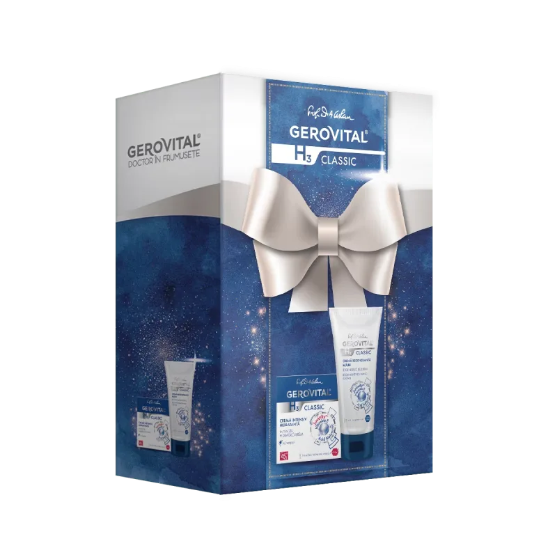 Pachet H3 Classic Crema intens hidratanta de zi 50ml + Crema regeneranta pentru maini 100ml, Gerovital — preț și oferte