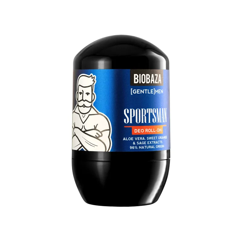 Deodorant roll-on pentru barbati cu Aloe Vera si Extract de portocala dulce & Salvie Sportsman, 50ml, Biobaza — preț și oferte