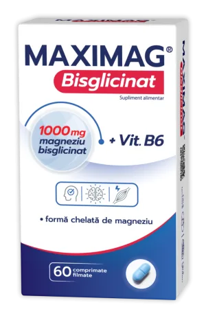 Maximag Bisglicinat, 60 comprimate filmate, Zdrovit