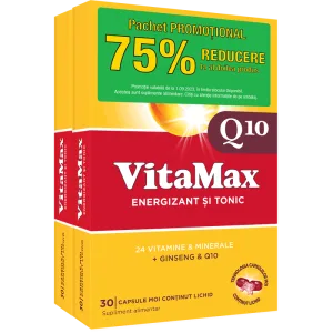 Pachet Vitamax Q10 1 + 75% reducere la al doilea produs, 30 capsule moi, Perrigo