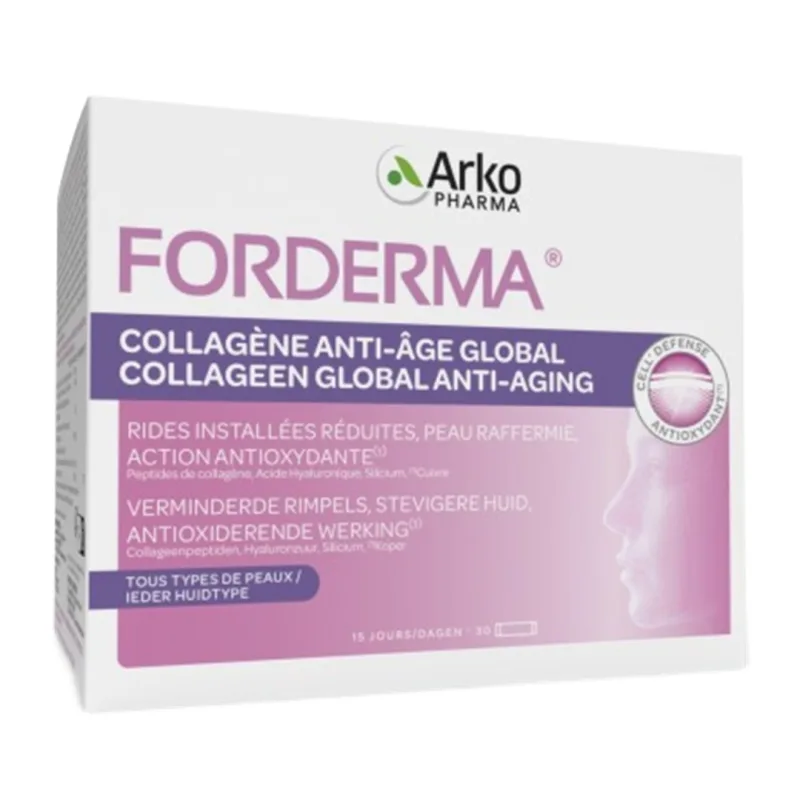 Forderma Collagen Global Anti-imbatranire, 30 plicuri x 15ml, Forcapil — preț și oferte