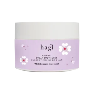 Scrub natural pentru corp cu zahar White Bouquet, 200g, Hagi