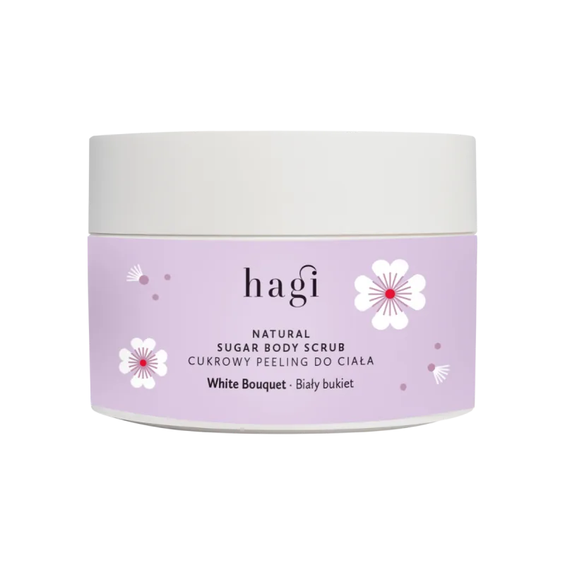 Scrub natural pentru corp cu zahar White Bouquet, 200g, Hagi — preț și oferte