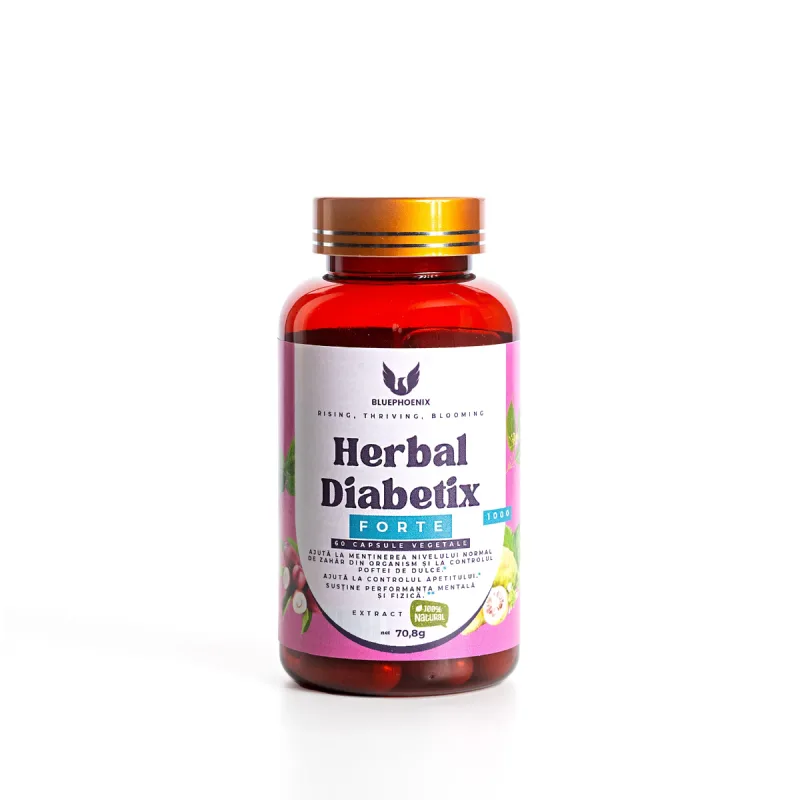 Herbal Diabetix Forte 1000mg, 60 capsule, BluePhoenix — preț și oferte