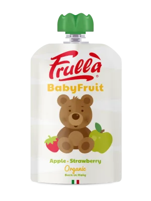 Piure pentru copii din mar si capsuni Baby Fruit Bio, 100g, Frulla