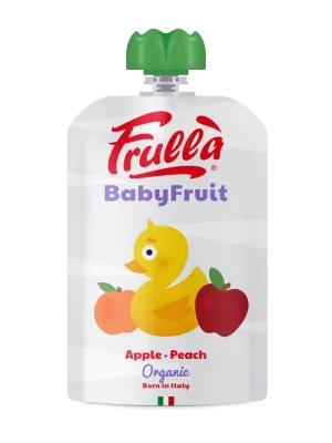 Piure pentru copii din mar si piersica Baby Fruit Bio, 100g, Frulla