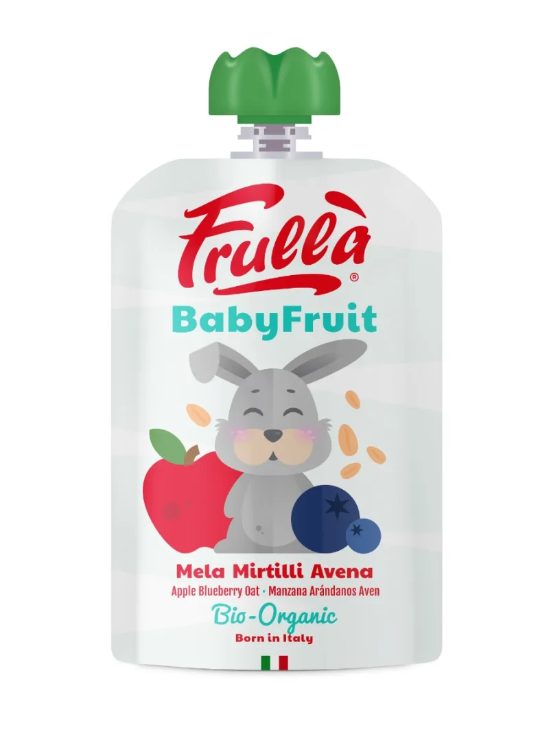 Piure pentru copii din mar afine si ovaz Baby Fruit Bio, 100g, Frulla — preț și oferte