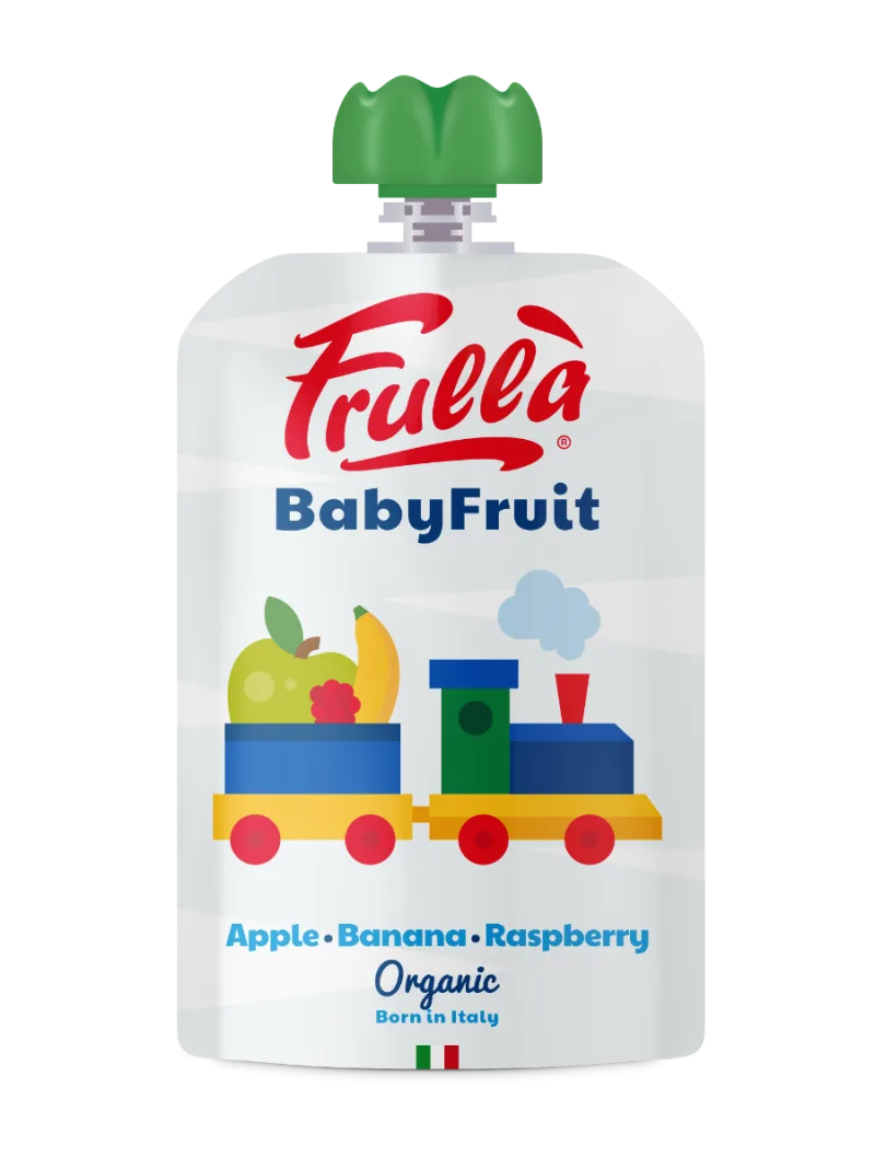 Piure pentru copii din mar banana si zmeura Baby Fruit Bio, 100g, Frulla — preț și oferte