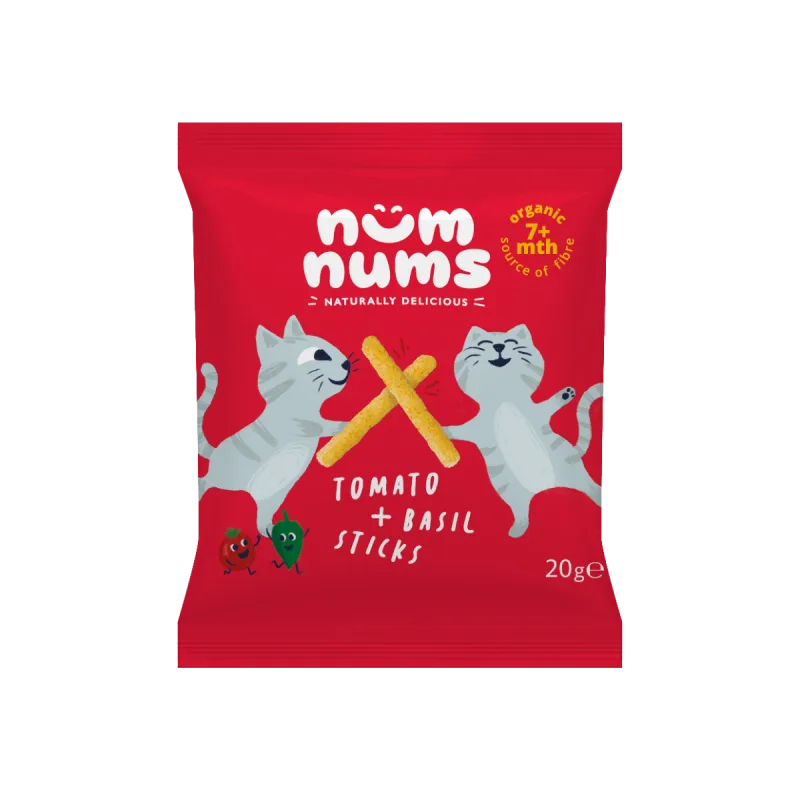 Sticksuri cu rosii si busuioc Bio, 20g, Num Nums — preț și oferte