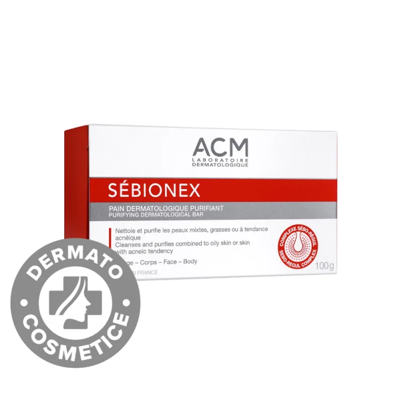 Sapun dermatologic purificator pentru ten gras Sebionex, 100g, ACM ACM LABORATOIRE — preț și oferte