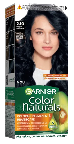 Vopsea de par permanenta Color Naturals 2.10 Negru Albastrui, 112ml, Garnier