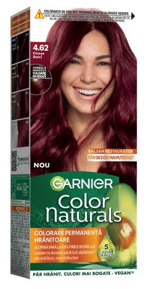 Vopsea de par permanenta Color Naturals 4.62 Cirese Dulci, 112ml, Garnier