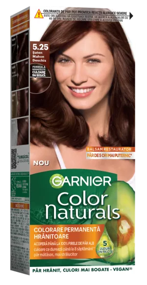 Vopsea de par permanenta Color Naturals 5.25 Saten Mahon Deschis, 112ml, Garnier