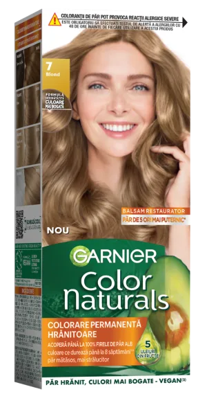 Vopsea de par permanenta Color Naturals 7 Blond, 112ml, Garnier