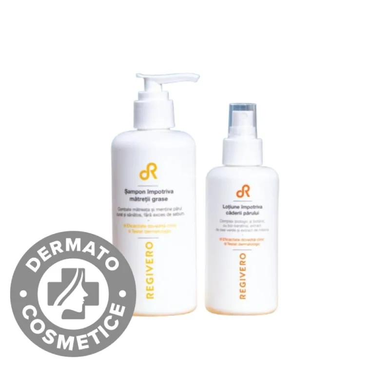 Pachet pentru ingrijirea parului anti-matreata Sampon 250ml + Lotiune 150ml, Regivero — preț și oferte