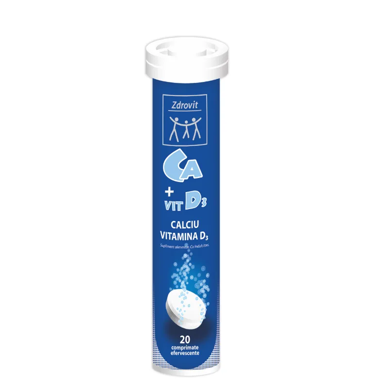 Calciu + Vitamina D3, 20 comprimate efervescente, Zdrovit — preț și oferte