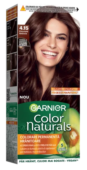 Vopsea de par permanenta Color Naturals 4.15 Ciocolata Amaruie, 112ml, Garnier