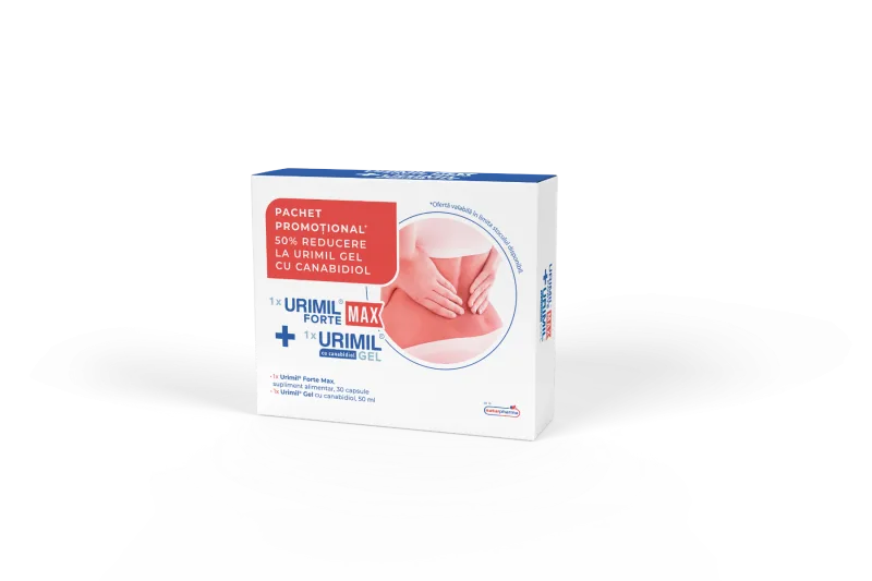 Pachet Urimil Forte Max 30 capsule + Urimil Gel cu Canabidiol 50ml, NaturPharma — preț și oferte
