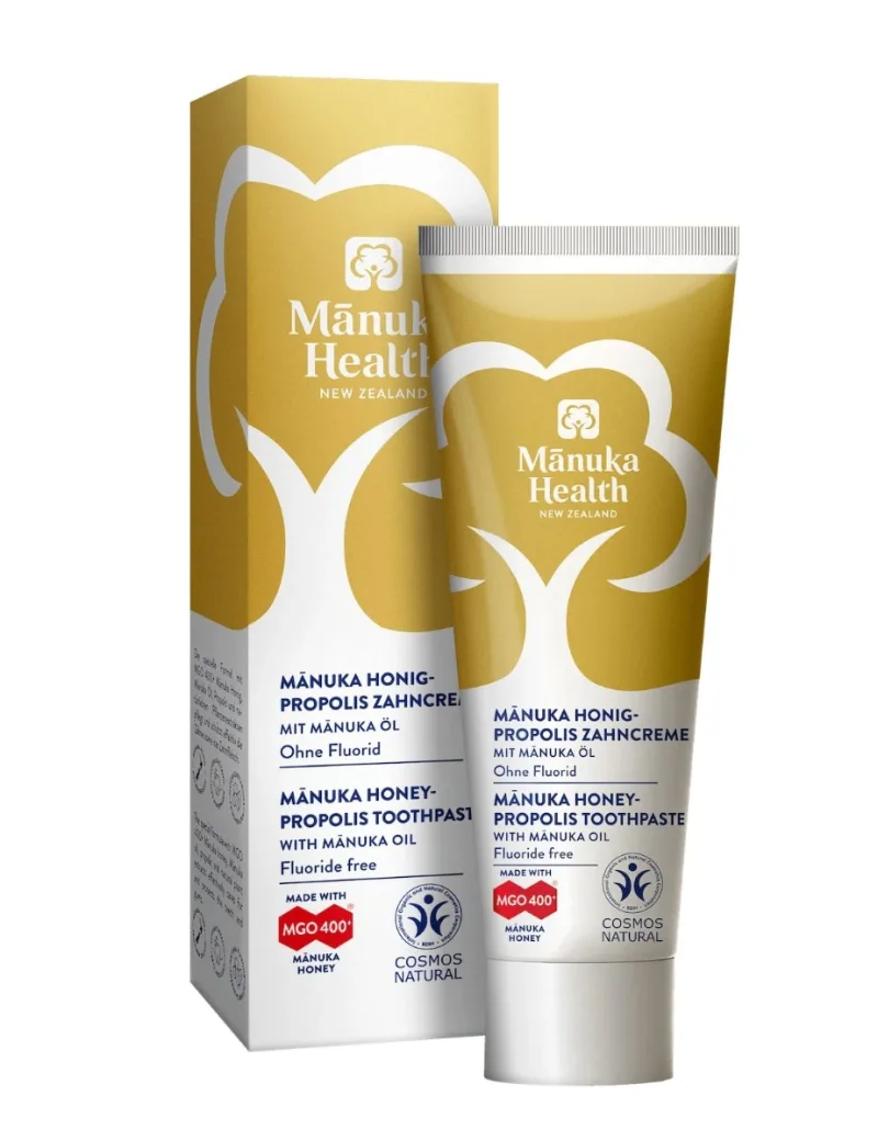 Pasta de dinti fara fluor cu miere de Manuka MGO 400+, 75ml, Manuka Health — preț și oferte