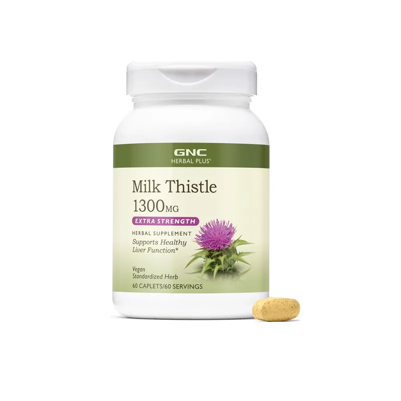 Silimarina 1300mg Herbal Plus® Milk Thistle, 60 tablete, GNC — preț și oferte