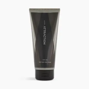 Gel de dus pentru par si corp barbati Attraction, 200ml, Avon