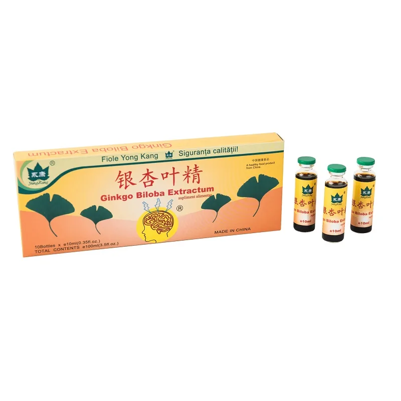 Ginkgo Biloba Extractum, 10 fiole, Yongkang International — preț și oferte