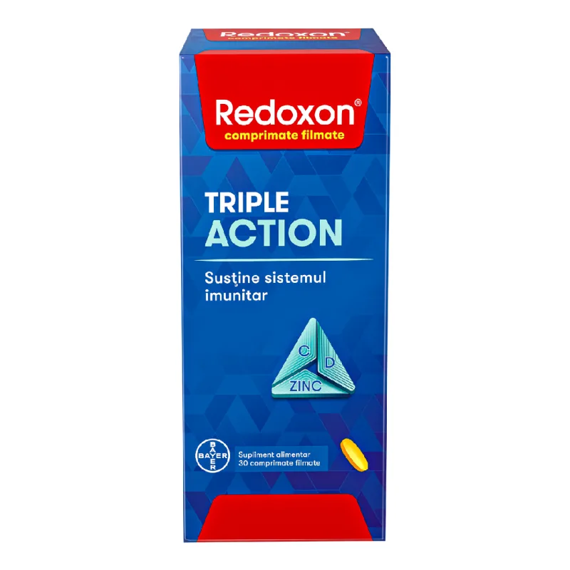 Redoxon Triple Action, 30 comprimate filmate, Bayer — preț și oferte