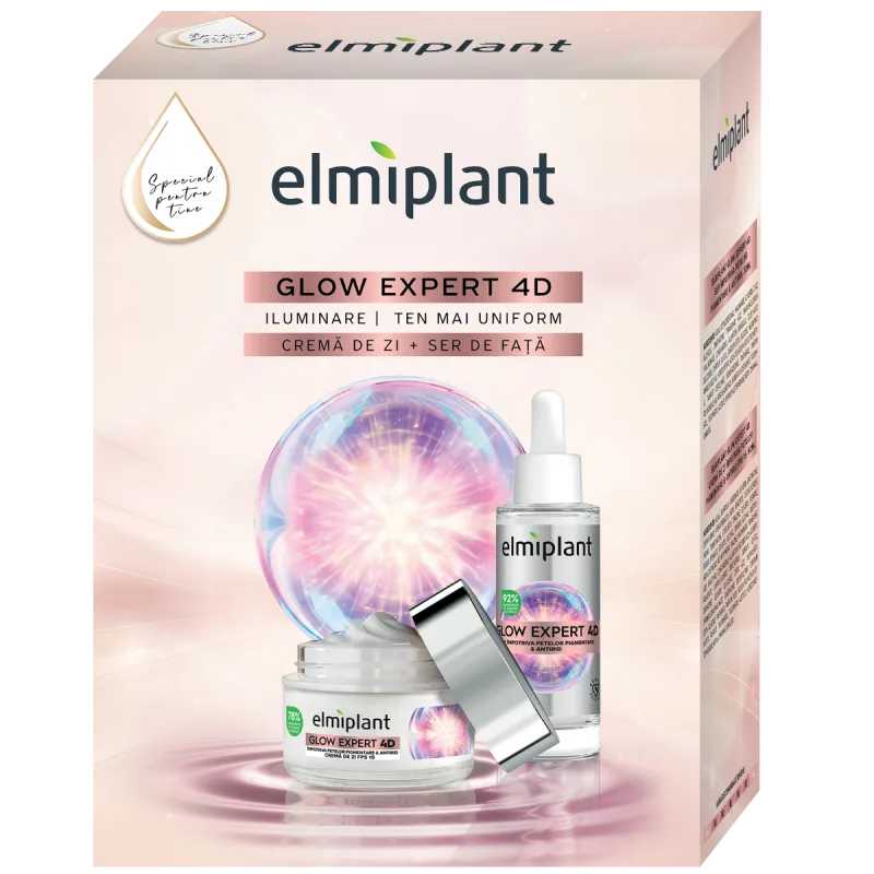 Pachet Crema de fata 50ml + Ser de fata 15ml Glow, 1 bucata, Elmiplant — preț și oferte