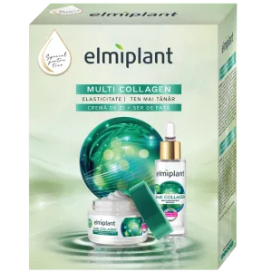 Pachet Crema de zi 30ml + Ser de fata 30ml Multi Collagen, 1 bucata, Elmiplant