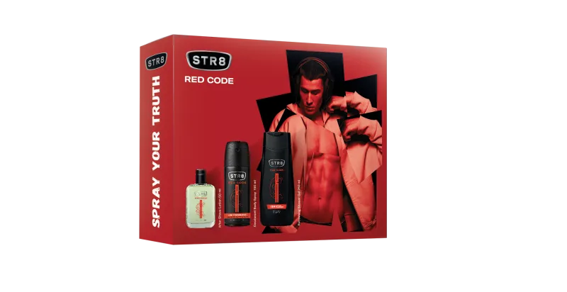 Set Red Code Lotiune dupa ras 50ml + Deodorant spray pentru corp 150ml + Gel de dus 250ml, 1 bucata, STR8 — preț și oferte