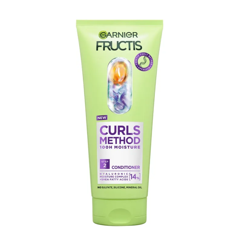 Balsam pentru par cret cu unt de shea si acid hialuronic Fructis Curls Method, 200ml, Garnier — preț și oferte