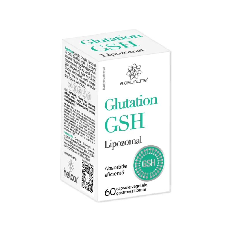 Glutation GSH Lipozomal, 60 capsule vegetale gastrorezistente, BioSunLine — preț și oferte