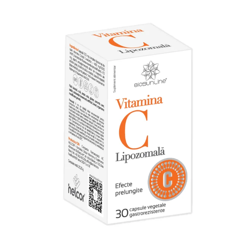 Vitamina C Lipozomala, 30 capsule gastrorezistente, BioSunLine — preț și oferte