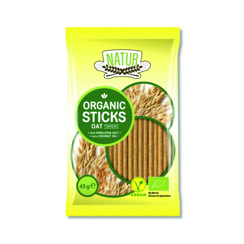 Sticksuri din ovaz cu turmeric Eco, 45g, Natur — preț și oferte