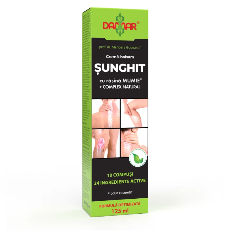 Crema-balsam Sunghit cu Rasina Mumie si Complex Natural pentru articulatii coloana si vene, 125ml, Damar — preț și oferte