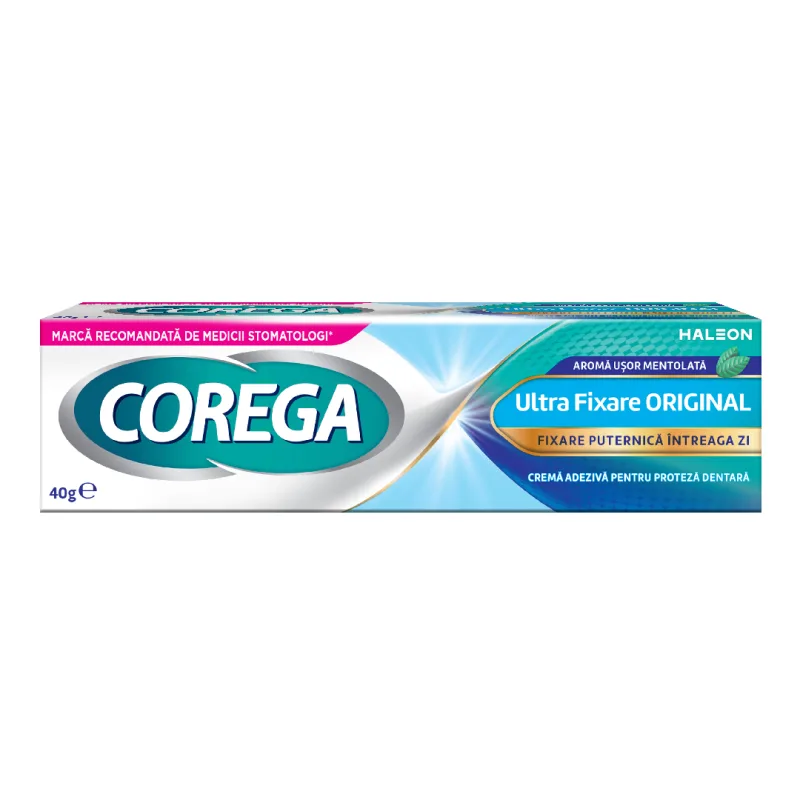 Crema adeziva pentru proteza dentara Ultra Fixare Corega, 40 g, Haleon — preț și oferte